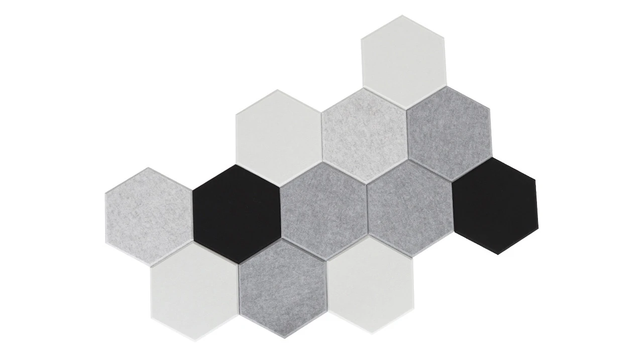 Planeo HexaWall - Akustik Filzpaneel Zement 30 X 26 Cm 3 Planeo HexaWall - Akustik Filzpaneel Zement 30 X 26 Cm – Bild 3
