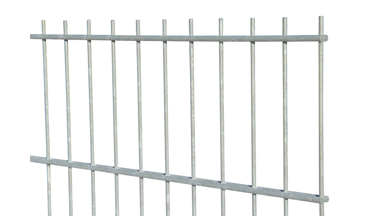 Doppelstabmattenzaun Leicht 6/5/6 Feuerverzinkt 2 Doppelstabmattenzaun Leicht 6/5/6 Feuerverzinkt – Bild 2