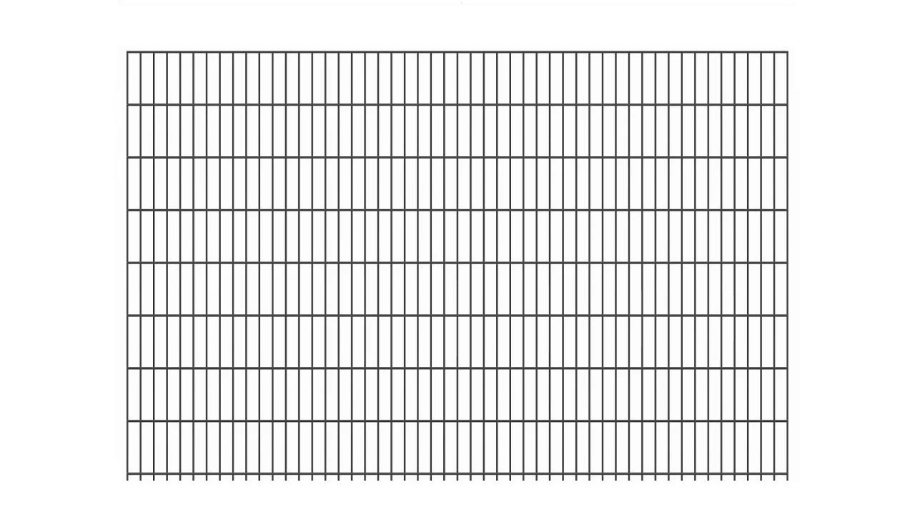 Doppelstabmattenzaun Leicht 6/5/6 RAL 7016 Anthrazit 4 Doppelstabmattenzaun Leicht 6/5/6 RAL 7016 Anthrazit – Bild 4