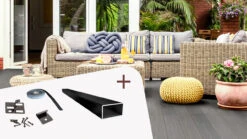 Komplett-Set Planeo Autentica Massivdiele Co-Ex Holzstruktur Basaltgrau