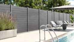 Planeo Gardence BPC-Zaun - Shady Grey Co-ex Designeinsatz Optional 180 X 180 Cm