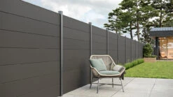 Planeo Gardence BPC-Zaun XL - Anthracite Designeinsatz Optional 180 X 180 Cm -Planeo Klick Deutschland Verkaufs-Shop l pz161100010 planeo gardence wpc zaun anthrazitgrau 180 x 180 cm 01 4