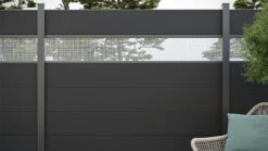 Planeo Gardence BPC-Zaun XL - Anthracite Designeinsatz Optional 180 X 180 Cm -Planeo Klick Deutschland Verkaufs-Shop l pz161100010 planeo gardence wpc zaun anthrazitgrau 180 x 180 cm 03 5