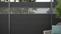 Planeo Gardence BPC-Zaun XL - Anthracite Designeinsatz Optional 180 X 180 Cm -Planeo Klick Deutschland Verkaufs-Shop l pz161100010 planeo gardence wpc zaun anthrazitgrau 180 x 180 cm 06 5