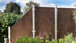 Planeo Premo - HPL-Sichtschutz Senkrecht Rostoptik -Planeo Klick Deutschland Verkaufs-Shop planeo sichtschutz premo rost 06