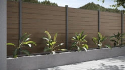 Planeo Gardence BPC-Zaun - Walnut Co-ex Designeinsatz Optional 180 X 180 Cm