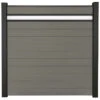 Planeo Solid - Gartenzaun Designblende Glas15 Grau