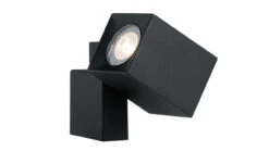 Planeo Gartenbeleuchtung 12V - LED-Strahler Quartz Wandleuchte Schwarz Alu - 2W 120Lumen