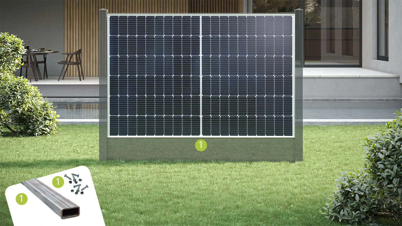 Planeo PV-Modul Retro-Fit Zaun Single Set 1 Planeo PV-Modul Retro-Fit Zaun Single Set