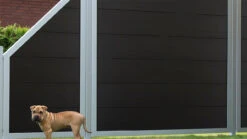 Planeo Viento - Gartenzaun Quadratisch Anthrazitgrau Mit Alu-Rahmen In Silber -Planeo Klick Deutschland Verkaufs-Shop viento anthrazit rahmen ev1 hund